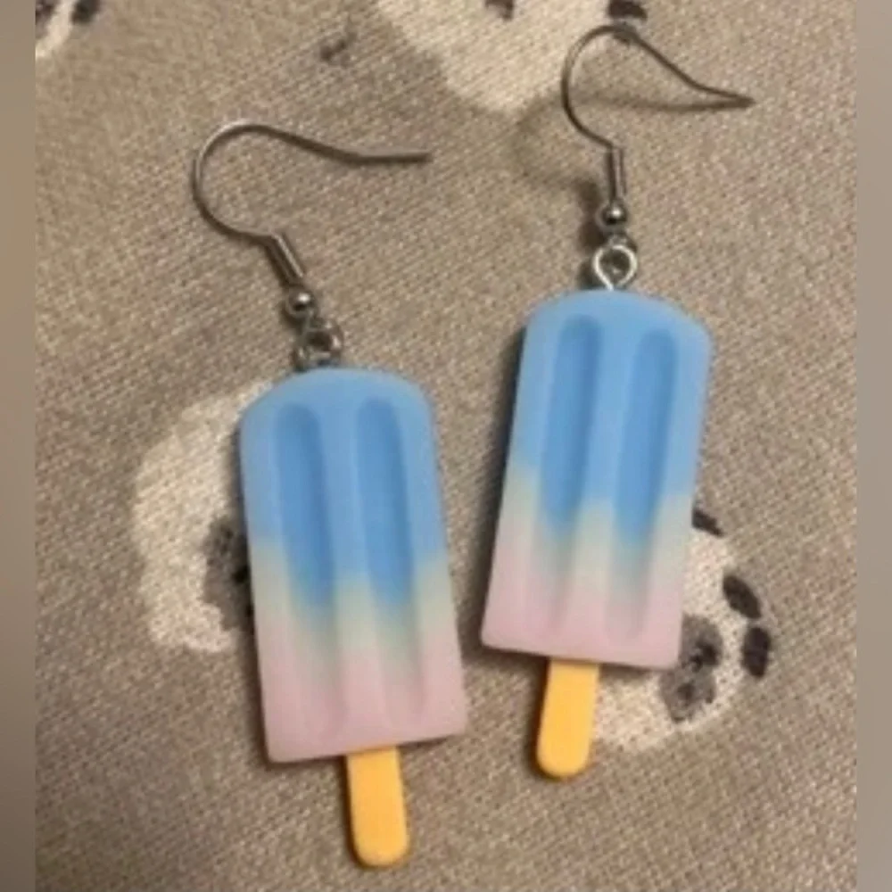 Rainbow Pastel Popsicle Summer Vacation Blue Yellow Pink Ice Cream Kawaii Dangle